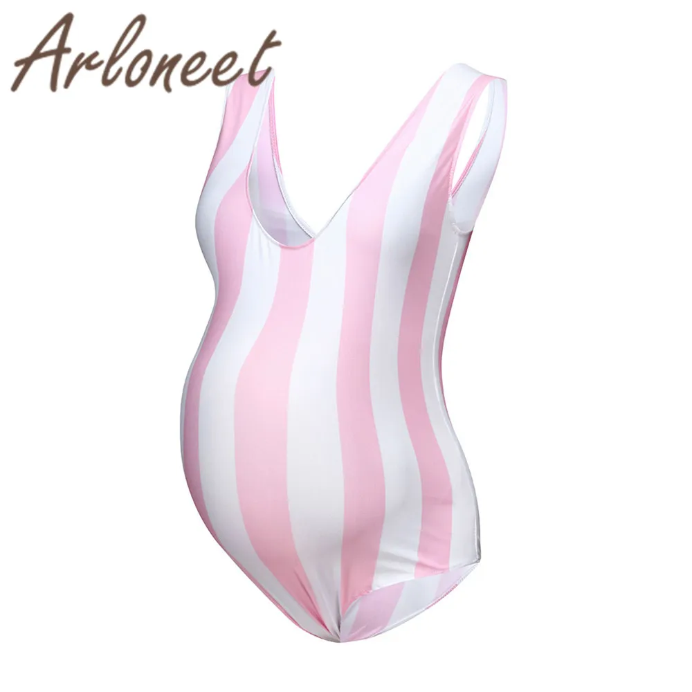 Женский купальный костюм ARLONEET в полоску с высокой талией размера плюс 1 шт. для