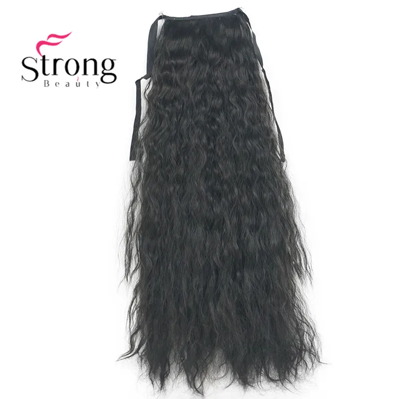 StrongBeauty 6 видов цветов длинные кудрявые Кудрявые Волнистые конский хвост парик африканские кудри 22-24 дюймов синтетические Тепло сопротивляются цвету выбора