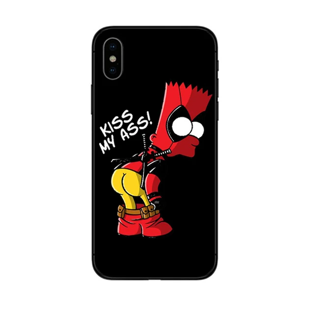 BLACK TPU Simpson Черный силиконовый чехол для телефона Homer J. Simpson для iPhone 6, 6 s, 7, 8 Plus, X, 10, XR, XS, Max, 5, 5S, SE, Bart, Simpson, забавный мультяшный чехол - Цвет: BLACK TPU Simpson