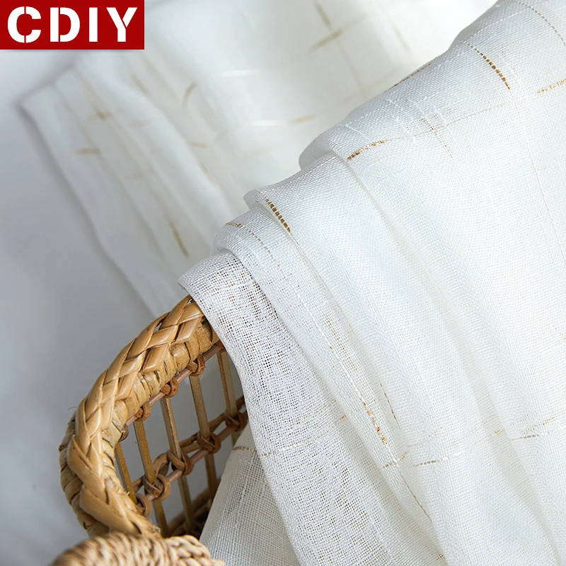 CDIY тюль, занавески для гостиной, спальни, кухни, современные отвесные занавески для окна, занавески из льняной вуали, занавески для двери