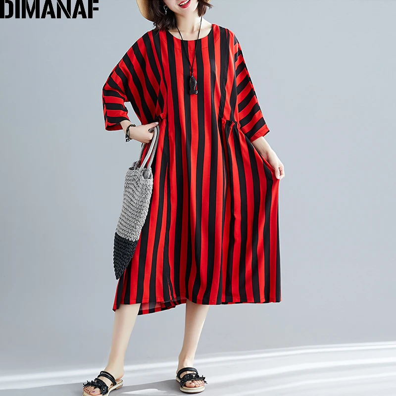 DIMANAF женское платье большого размера винтажное для женщин Vestidos большой размер