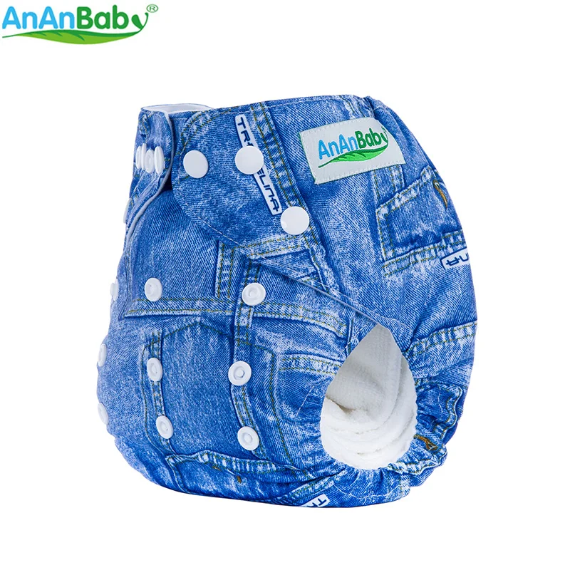 

Ananbaby Printed Baby Diapers Washable Pocket Diaper Covers Newborn Cloth Diapers Reusable Nappy One Size Fit 3-15kg 1-2 Year