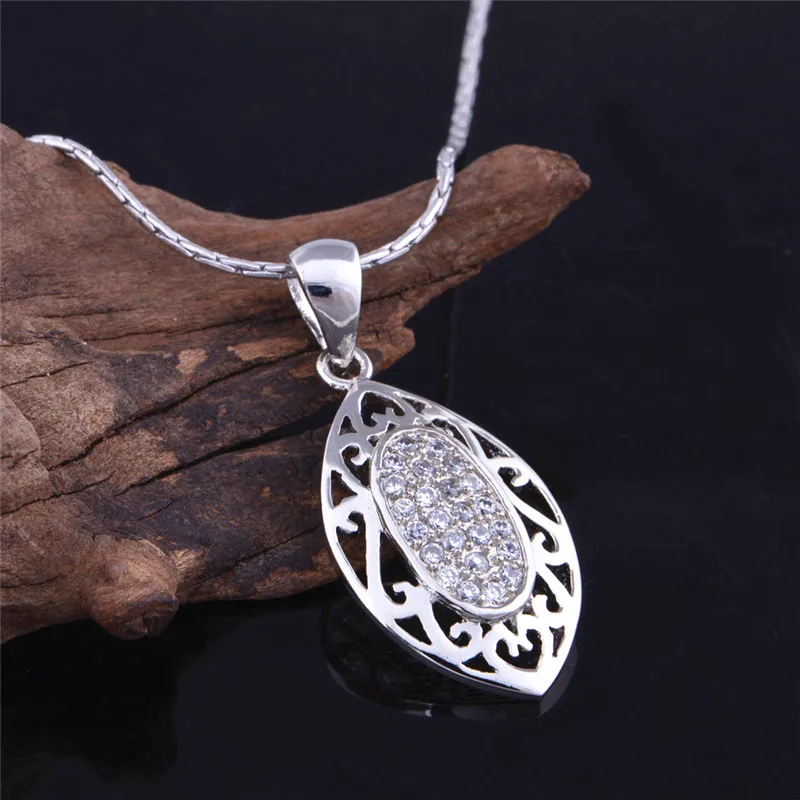 Модные женские серебряные ожерелья со стразами Joyas De Plata с подвесками в виде ампа