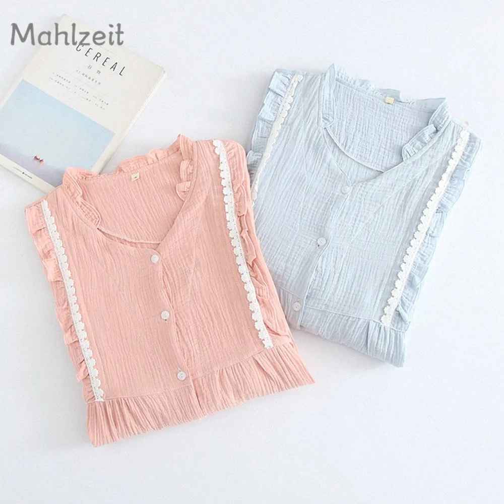 Летняя и осенняя одежда для беременных кормящих женщин 100% Хлопковая пижама