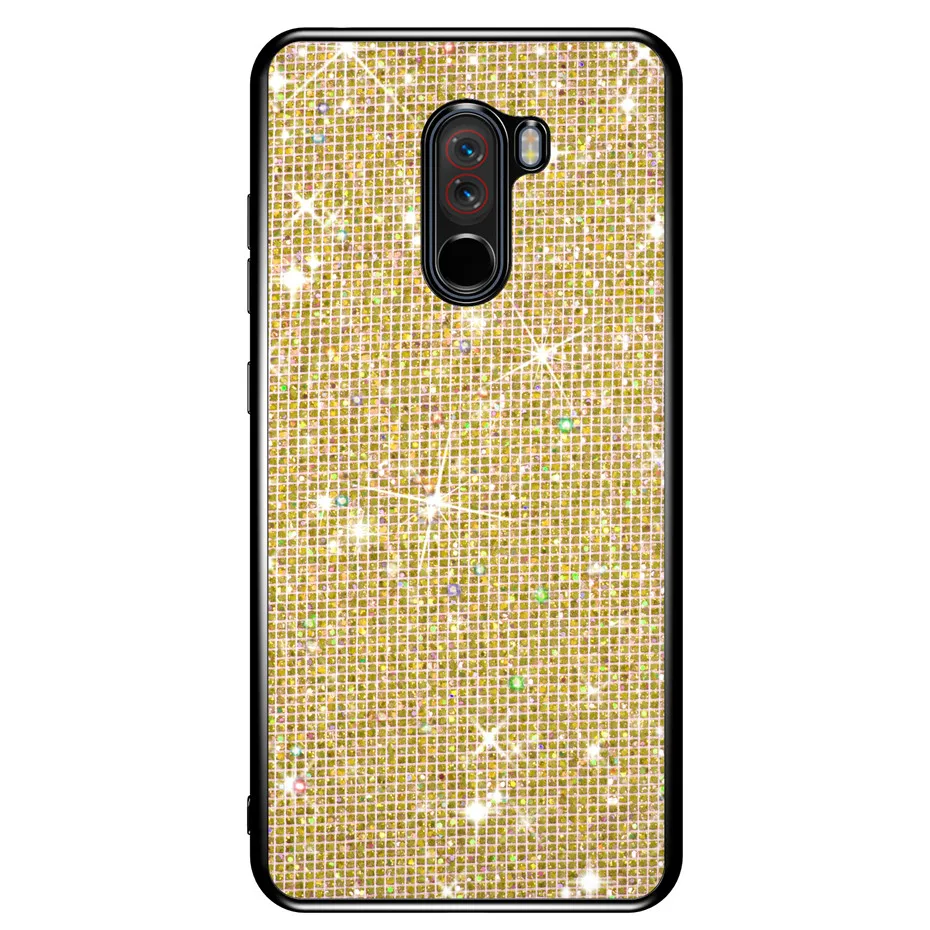 Чехол для телефона для Xiao mi redmi 6A note 4 4X 5A 4A 5 Plus mi 8 mi 8 Lite S2 Y2 PocoPhone F1 Силиконовый ТПУ Блестки сетки крышка чехол s - Цвет: Gezu gold