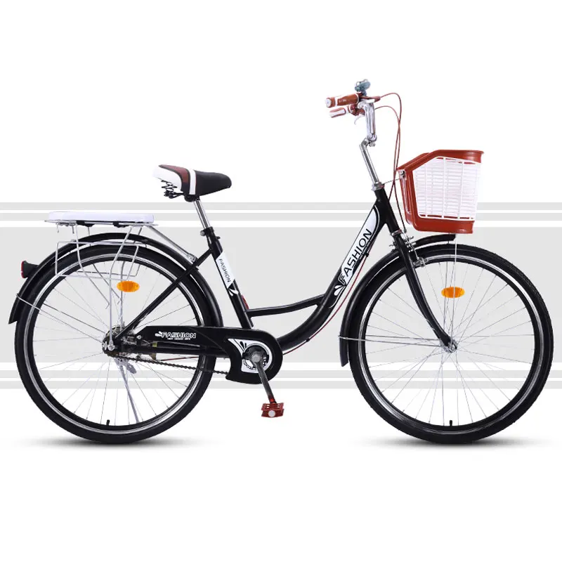 Black Commuter Bike Lightweight Travel Woman Adult Vintage Retro City Student Man Bicycle Single Speed New - Color: Black