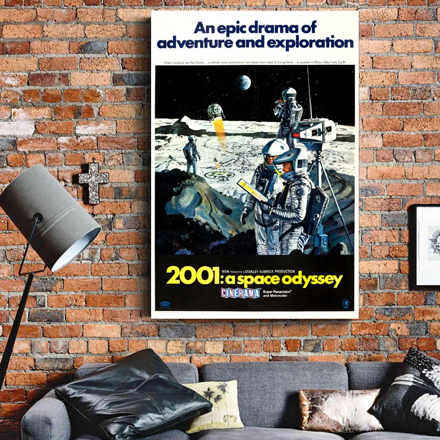 Индивидуальная печать 2001: космическая Одиссея (1968) винтажный плакат холст ткань