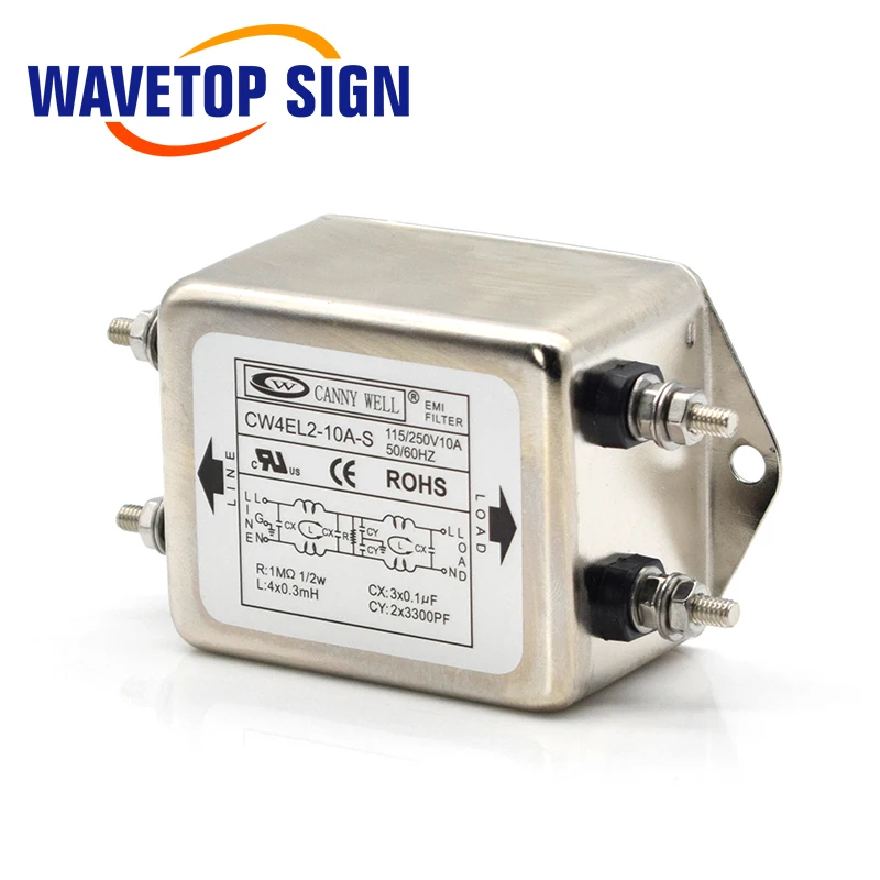 CANNY Power EMI Filter CW4EL2 10A/20A/30A S двухполюсный соединитель фильтра однофазный 220 В