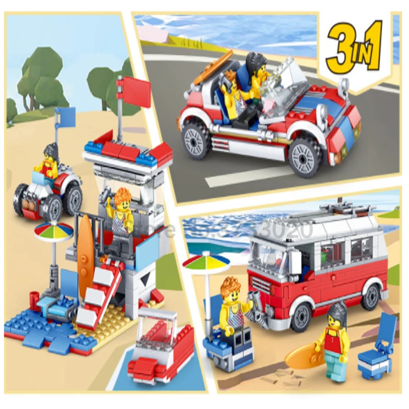 3 в 1 Fit leginess Creator City Camping RV для прогулок строительные блоки автомобиля Развивающие