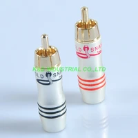 4pairs gold plate rca plug binding post male solder locking audio grade connector for guitar
