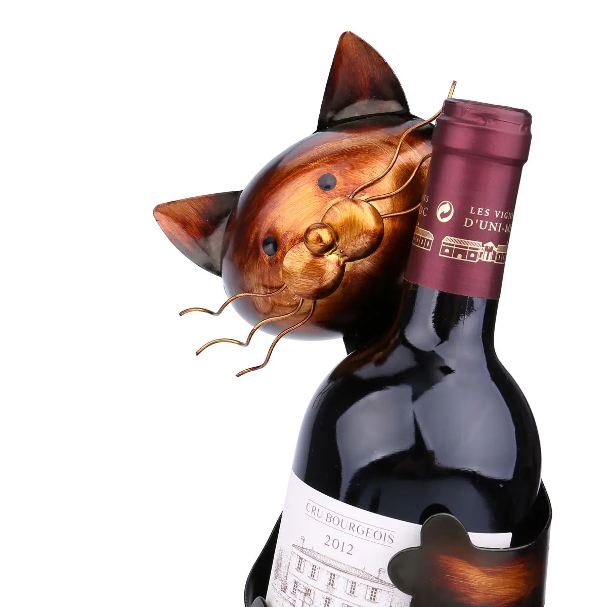 Tooarts Metal Sculpture Cat Shaped Wine Holder shelf Home decoration Crafts | Дом и сад
