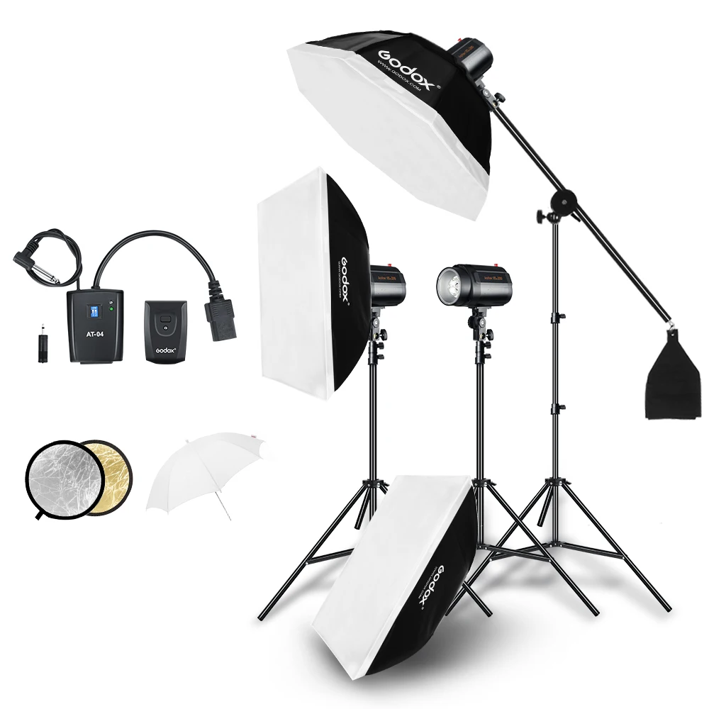 Godox 600Ws строб студия Flash светильник комплект 3 шт. 200Ws фотографический светильник ing-Strobes, светильник, триггеры, софтбокс