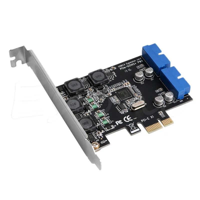 Низкопрофильный кронштейн 5 Гбит/с 2 внутренних порта 19Pin USB 3 0 карта PCI e к 20Pin