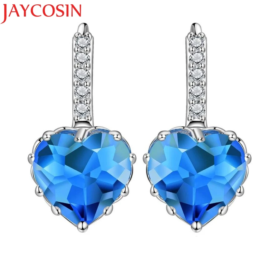 earring Women's Zircon Inlaid Earrings Love Ear Studs Ornament Jewellery earrings 2018 0713 | Украшения и аксессуары