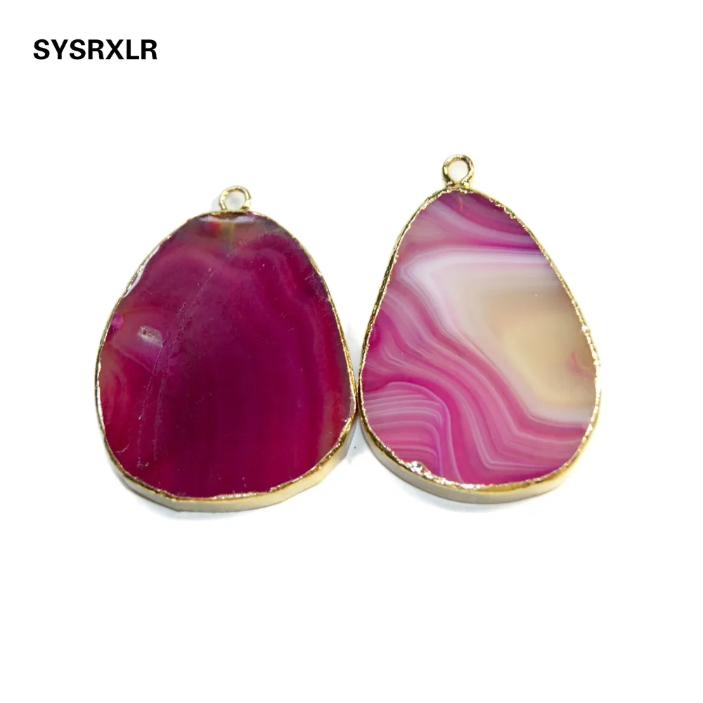Оптовая продажа 1 шт. 3 цвета овальной уникальной формы Золотой Агат покрытием