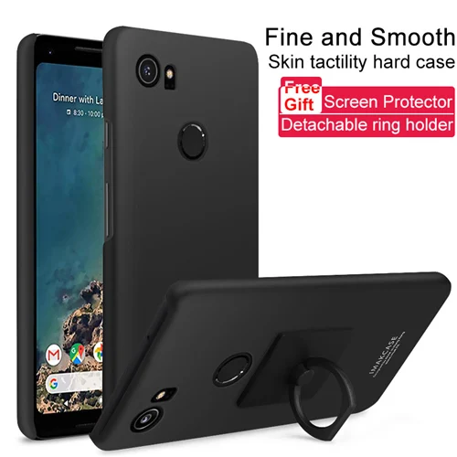 Чехол для Google Pixel 2 XL чехол Imak Жесткий PC матовый Ковбой телефона чехол для Pixel XL2 2XL сзади обложка+ кольцо держатель - Цвет: Metal Black
