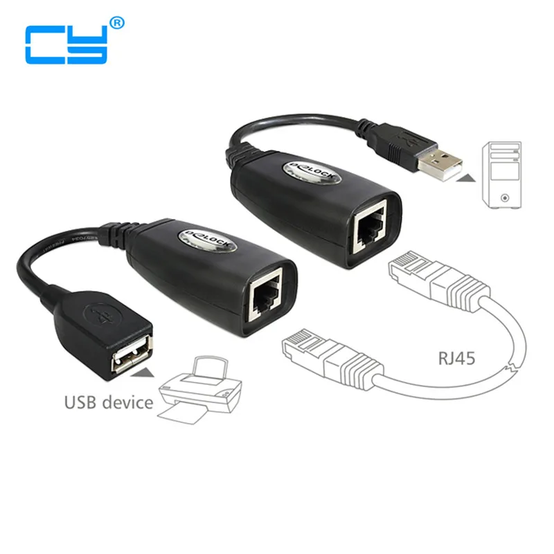 

USB Keyboard Mouse Over RJ45 CAT5E CAT6 Cable Extension Extender Cable Adapter