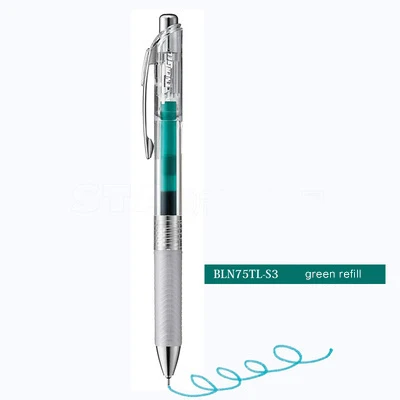 green refill JIANWU Japan Pentel прозрачный цветной стержень сменный гелевый карандаш Ограниченная серия пресс-ручка BLN75 нейтральная ручка kawaii школьные принадлежности 0,5 мм - Цвет: green refill
