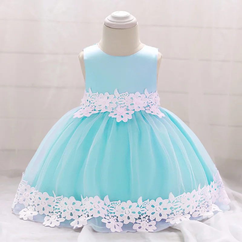 Flower Baby Girl Dress 2018 Infant First Birthday Party Dresses Princess Cute Sleeveless Christening Ball Gown | Детская одежда и