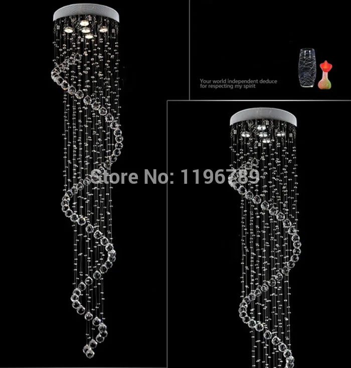 2017 новое поступление Современная хрустальная люстра светильник для лестницы