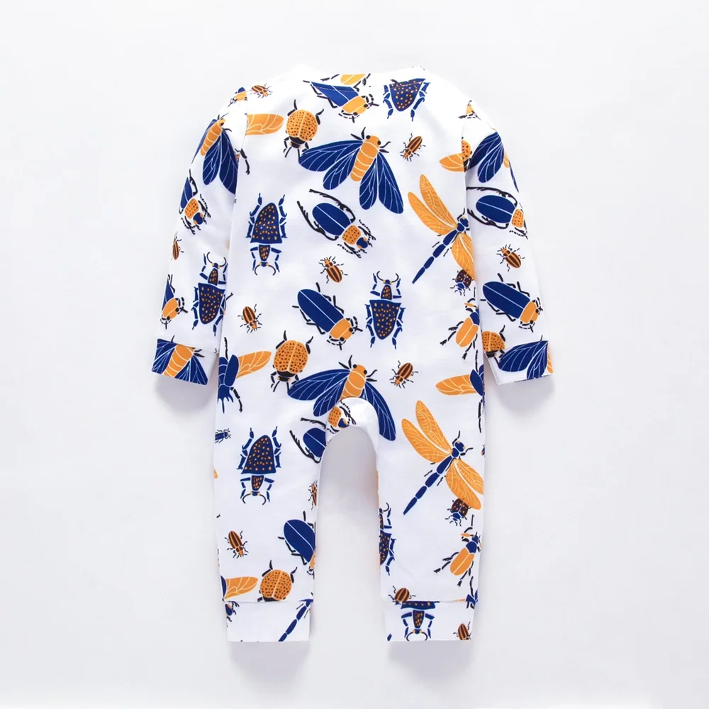 New Kids Infant Baby Boy Clothes Long Sleeve Zipper Winter Autumn Bee Romper Jumpsuit Sunsuit Cotton Warm Cotton Outfit 0-2T
