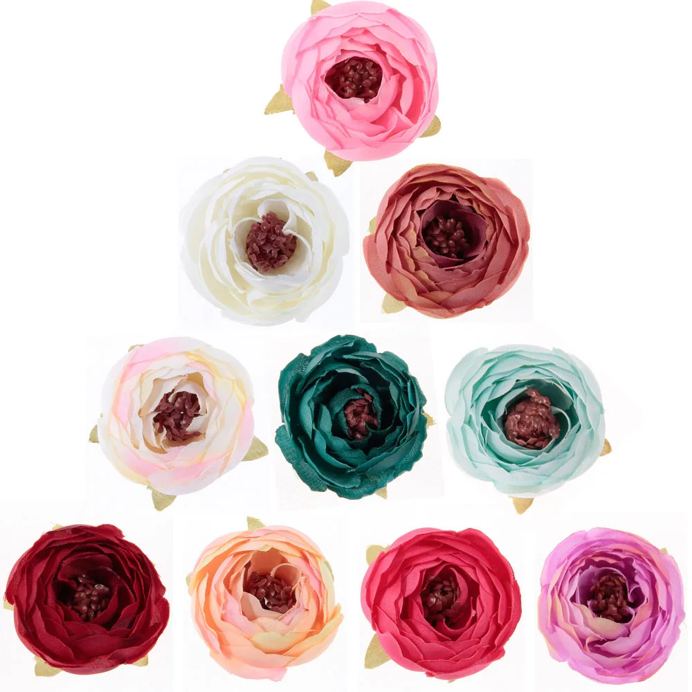 Yundfly 10pcs Boutique Fabric Artifical Camellia with Leaf for DIY Baby Girls Headband Wreath Kids Art Flower Hair Flowers | Мать и