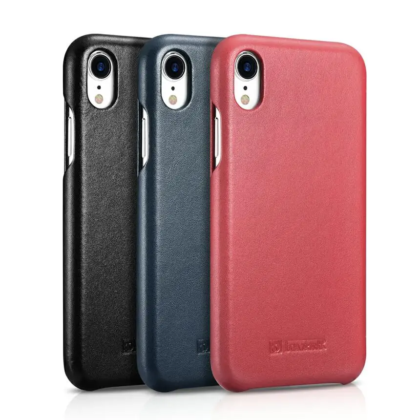 Роскошный чехол iCarer из натуральной кожи с закругленными краями для iPhone XR XS Max 7 8 Plus