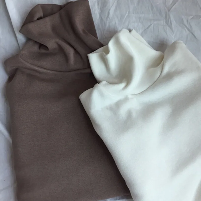 Осенняя и зимняя женская футболка новые модные однотонные пуловеры водолазка с