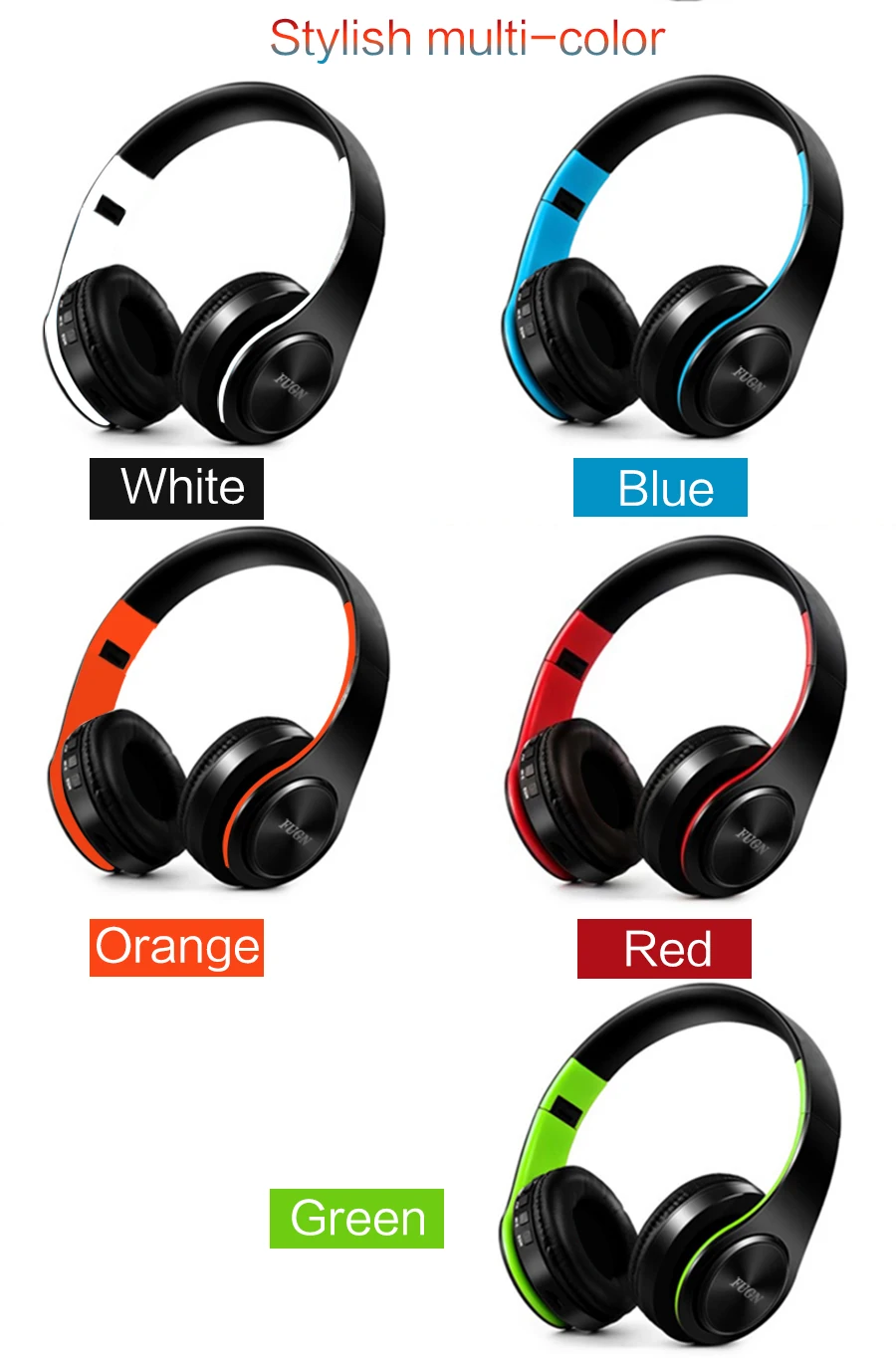 FUGN FG-69 Bluetooth стерео беспроводные наушники Bluetooth 4,2 гарнитура складная конструкция встроенный микрофон Handfree mp3-плеер