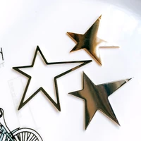 zeroup white k gold plated irregular five pointed star necklace pendant charms supplies for jewelry diy material 6pcs