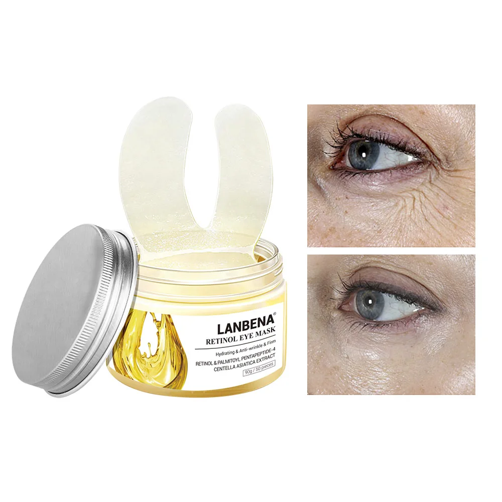 Retinol LANBENA патчи для глаз уход за лицом патчи под глазамаска для глаз Vitamina C подушечки для глаз уменьшает темные круги мешки морщины у глаз восстанавливающий, Увлажняющий Укрепляющий сыворотка для ухода за кожей лица - Цвет: Retinol