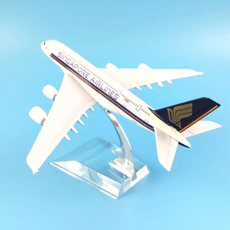 16 см модель самолета Сингапур AIRLINES Airbus A380 отлитая сплав игрушка в виде коллекции