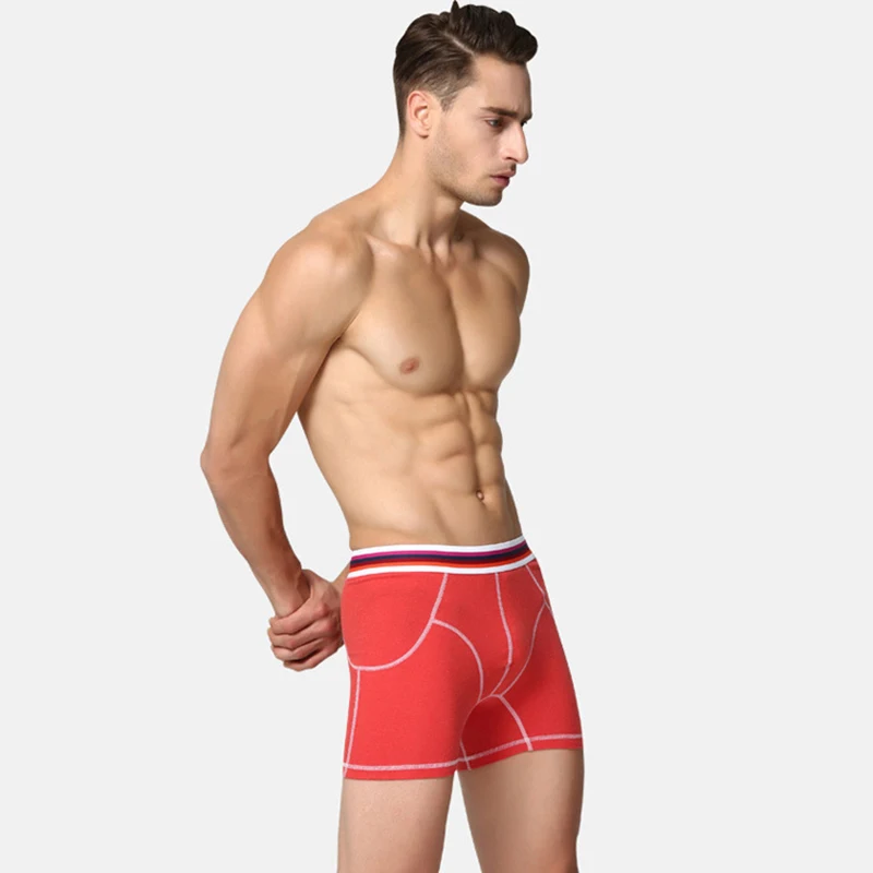 Боксеры мужские длинные 3 шт./лот нижнее белье хлопковые брюки для фитнеса боди с