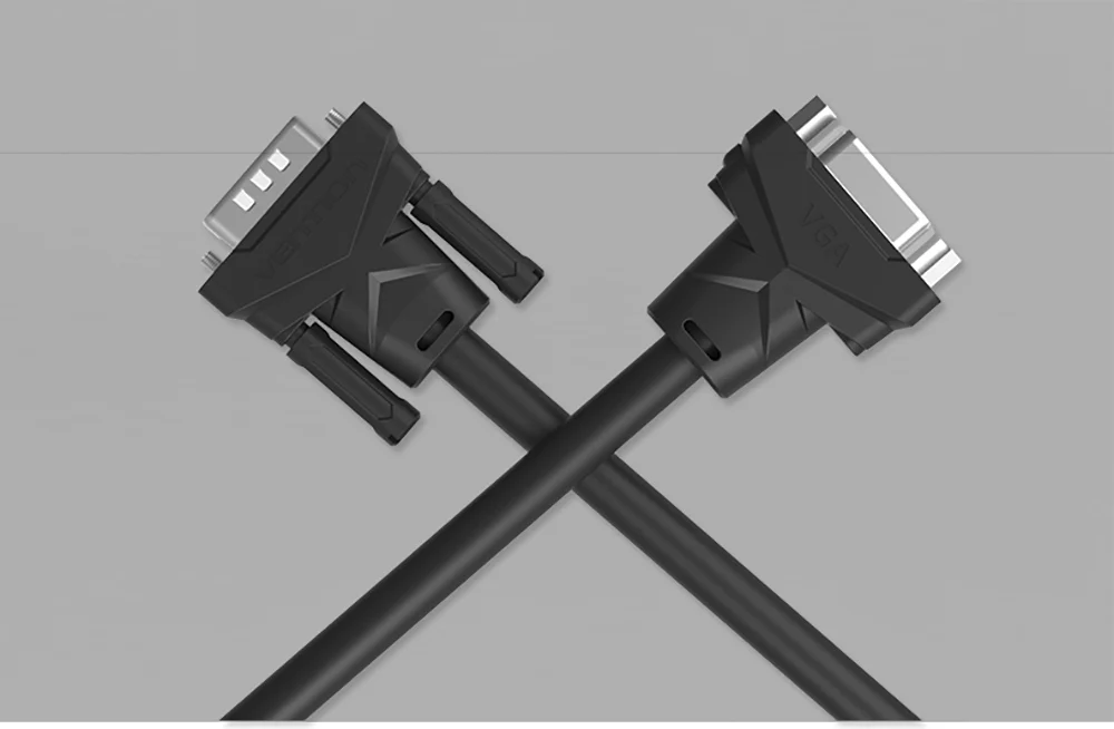 Кабель Vention VGA на VGA позолоченный 2 м 3 м Высокое качество VGA черный кабель для мужчин и женщин(15 вмещает до 15 pin