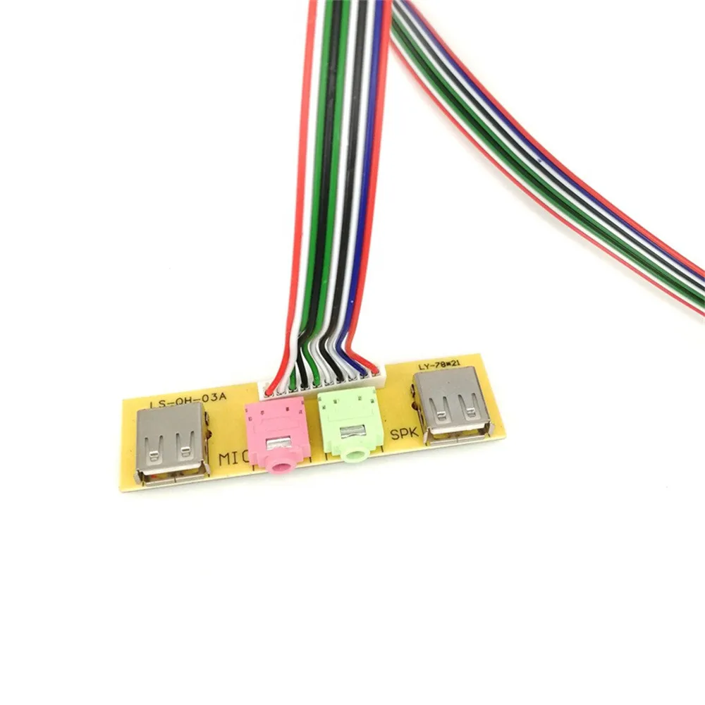 2 USB ПК чехол для компьютера 7 8 см Передняя панель аудио порт микрофон кабель