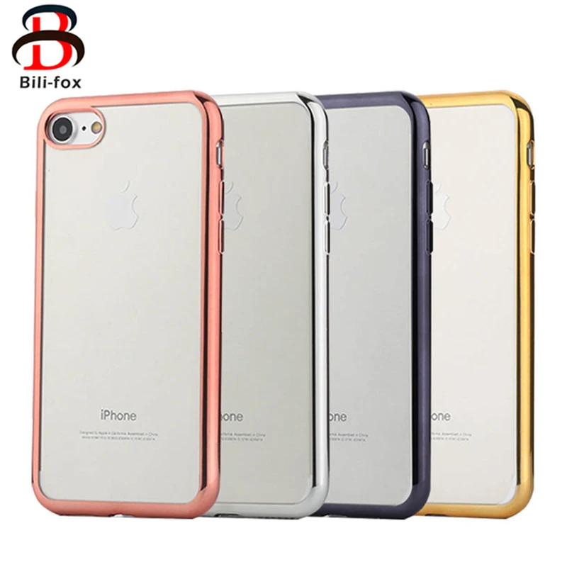 Прозрачный мягкий чехол из ТПУ для iPhone 8 6 7 утолщенная рамка телефона plus |
