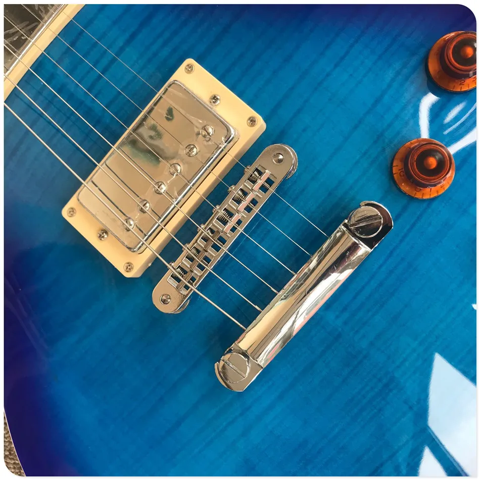 Новое поступление Gisten синий цвет электрогитара эбони с fret СИБ связывания TonePros
