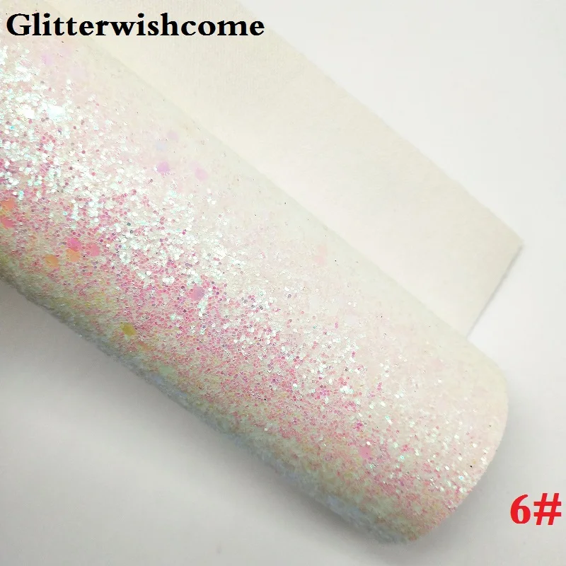 6 Glitterwishcome 21X29 см A4 размер винил для бантов белая блестящая кожа, плоская массивная блестящая кожаная ткань винил для бантов, GM100A - Цвет: 6