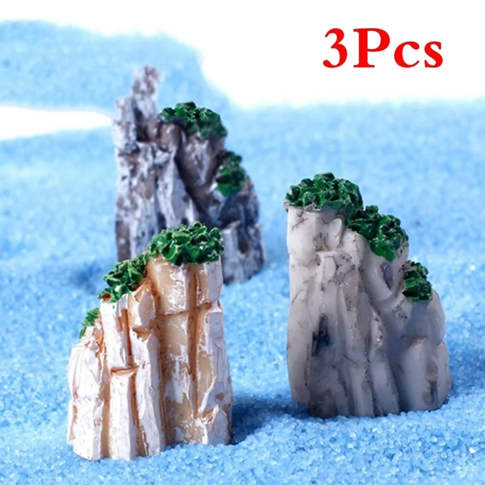 

3Pcs Fashion Mini Mountain Bonsai Ornaments Plant Gardening Accessories Natural Resin House Livingroom Decorative