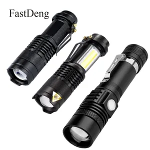 Светодиодный фонарик 2000LM Q5 Mini светодиодный Flash светильник COB Torch AA14500 Регулируемый зум-фокус фонарик USB T6 Flash светильник 18650 Pen светильник