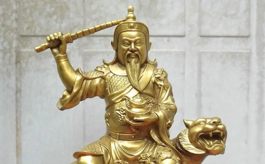 Китай (материк) Медь латунь Чжао Гонг Ming Бог богатства поездка Тигр Маммоне