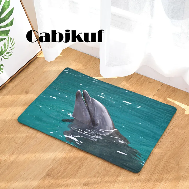 Средиземноморский стиль ковры с принтом дельфина противоскользящие напольные
