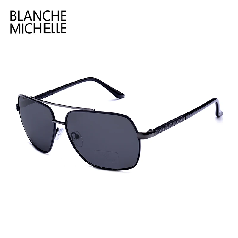 Blanche Мишель квадратных поляризованных солнцезащитных очков Для мужчин UV400 солнцезащитные очки для вождения мужские gafas-де-сол Металл Óculos с коробкой