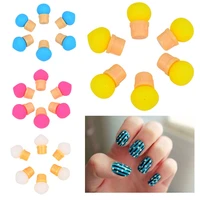 6pcs nail art replace head silicone gradient picking doting pen nail art brush nail art tool accessories uv gel