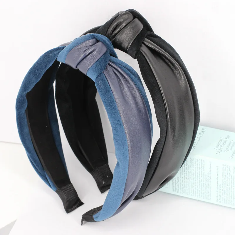 3 шт./лот бархат кусочков кожи узлом Ретро повязки для Для женщин два тона девушки