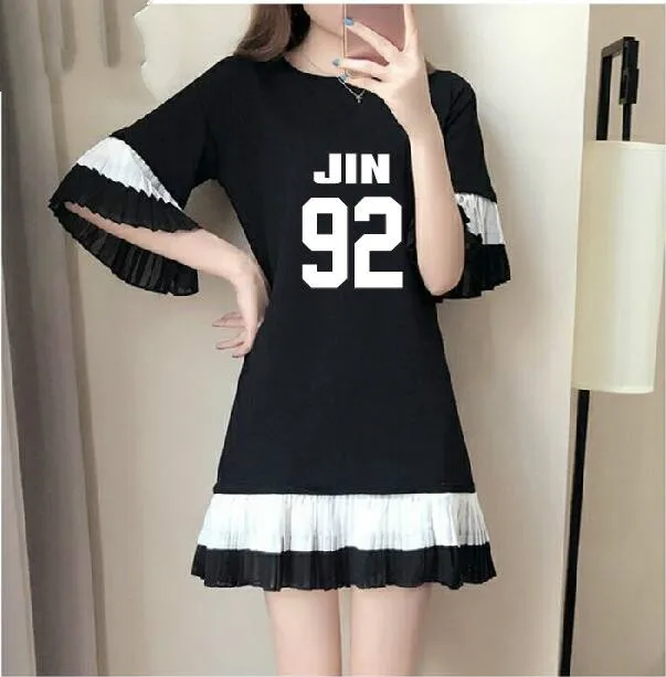 Kpop/летнее платье-рубашка с короткими рукавами в духе колледжа для мальчиков