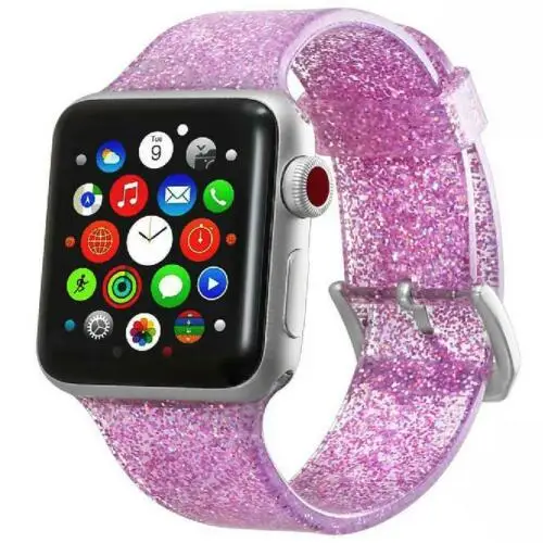 Pink Спортивный ремешок блеск браслет побрякушка для Apple Watch iWatch серии 1/2/3/4 - Цвет ремешка: Pink