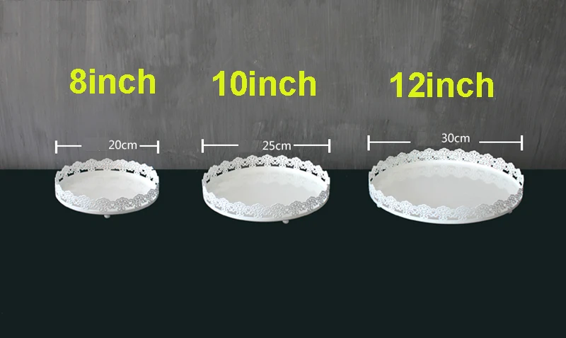 Демонстрационный лоток для торта 8 ''/10''/12 ''круглая подставка для торта белая железная десертная тарелка домашняя выпечка и кондитерские украшения поставщик тортов инструменты