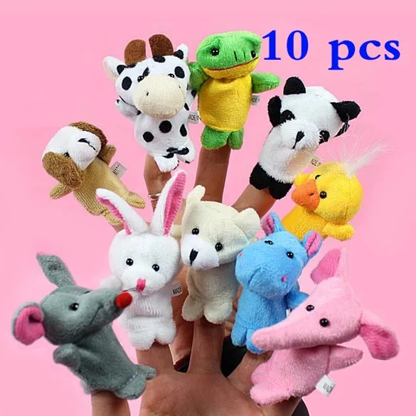 

Finger Puppets Baby 10pcs Animal Educational Hand Cartoon Animal Plush doll Finger Puppets theater Plush Toys for Children Gifts
