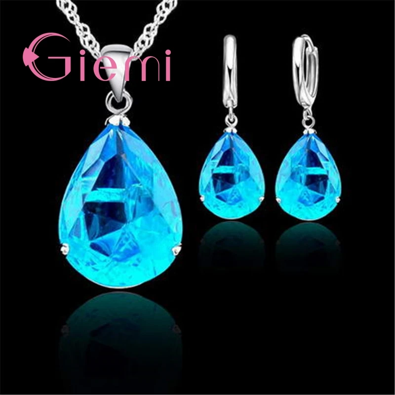 Комплект из колье и серёг серебра 925 пробы с фианитом|jewellery set|necklace earring925 sterling silver |